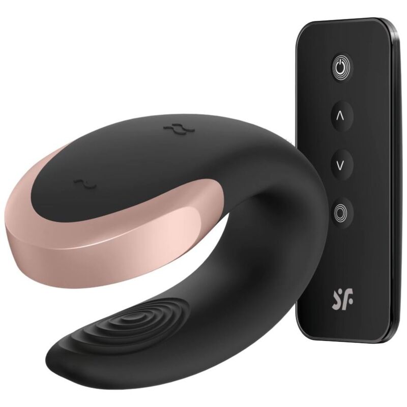 SATISFYER - APP DOUBLE LOVE VIBRADOR PARA CASAIS LUXURY PRETO