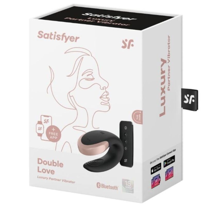 SATISFYER - APP DOUBLE LOVE VIBRADOR PARA CASAIS LUXURY PRETO