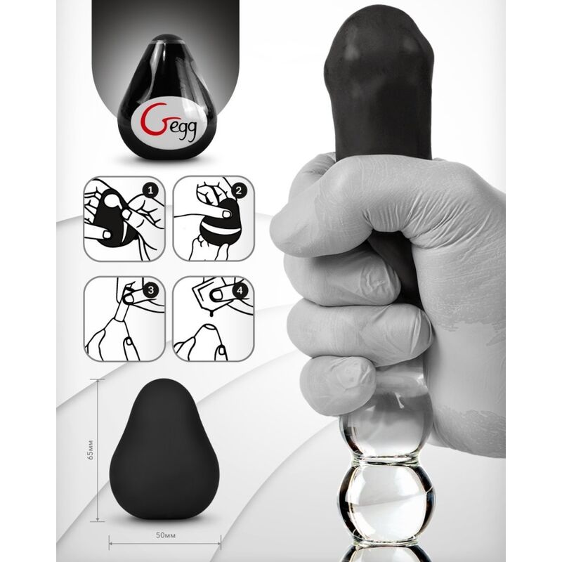 G-VIBE - HUEVO MASTURBADOR TEXTURADO REUTILIZÁVEL PRETO