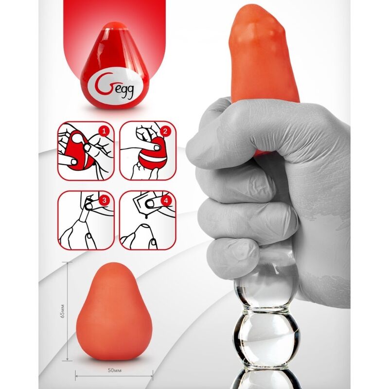 G-VIBE - HUEVO MASTURBADOR TEXTURADO REUTILIZÁVEL VERMELHO