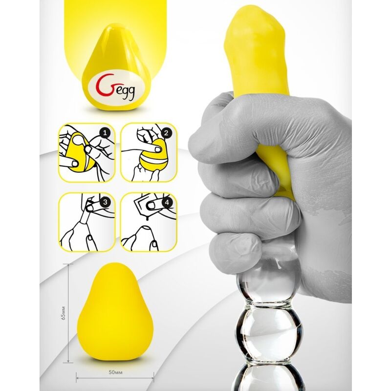 G-VIBE - HUEVO MASTURBADOR TEXTURADO REUTILIZÁVEL AMARELO