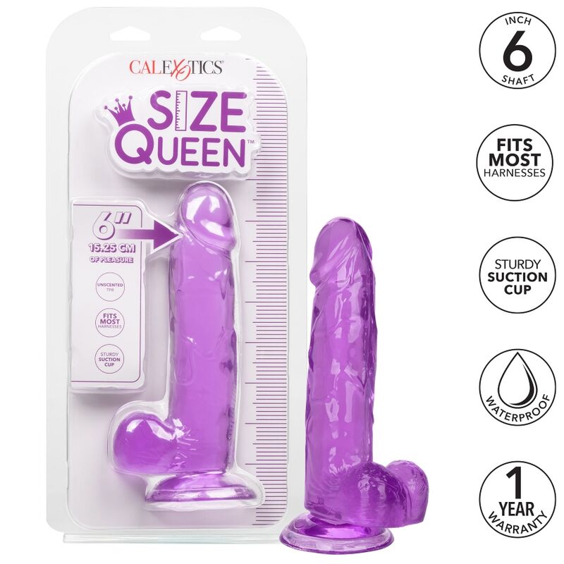 CALEXOTICS - SIZE QUEEN DILDO LILÁS 15.3 CM