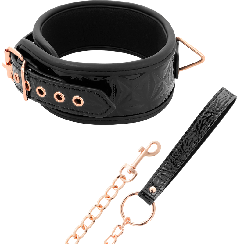 BEGME - BLACK EDITION COLAR EM COURO VEGANO COM FORRO EM NEOPRENO