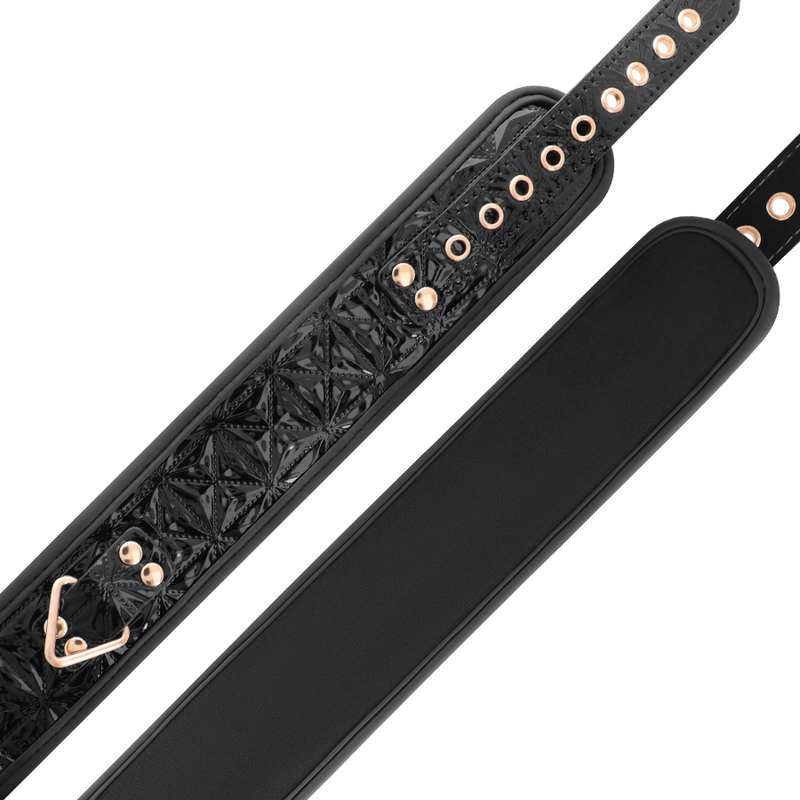 BEGME - BLACK EDITION COLAR EM COURO VEGANO COM FORRO EM NEOPRENO