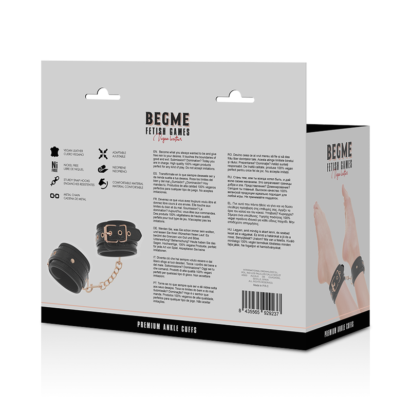 BEGME - BLACK EDITION ALGEMAS PARA TORNOZELOS COM FORRO EM NEOPRENO