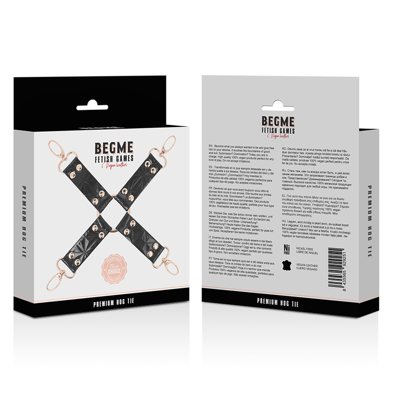 BEGME - BLACK EDITION HOG TIE EM COURO VEGANO