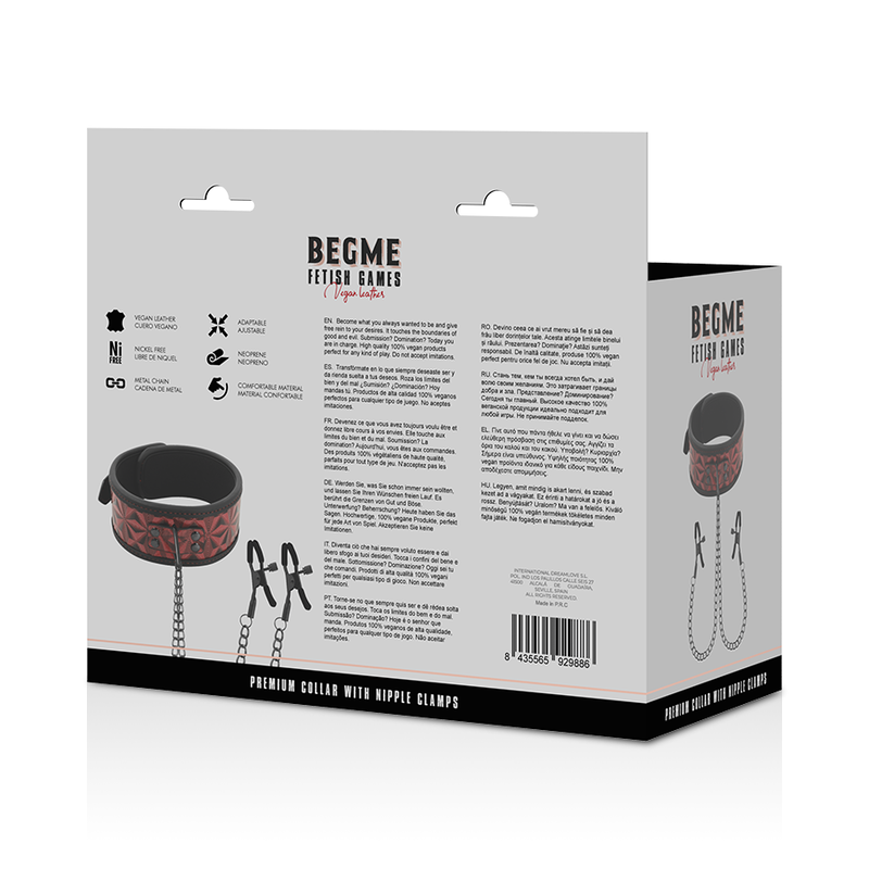 Begme - Colar Edio Vermelha Com Braadeiras Com Forro De Neoprene