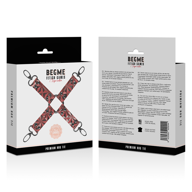 Begme - Gravata De Porco De Couro Vegano Premium Red Edition