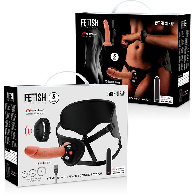 FETISH SUBMISSIVE CYBER STRAP - ARNÊS COM DILDO E BALA CONTROLO REMOTO TECNOLOGIA WATCHME S