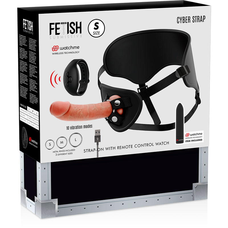 FETISH SUBMISSIVE CYBER STRAP - ARNÊS COM DILDO E BALA CONTROLO REMOTO TECNOLOGIA WATCHME S