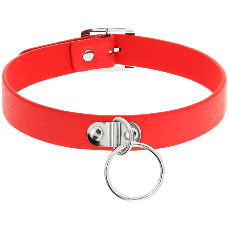 Coquette Chic Desire - Colar De Couro Vegano Vermelho Acessório Fetish Mulher