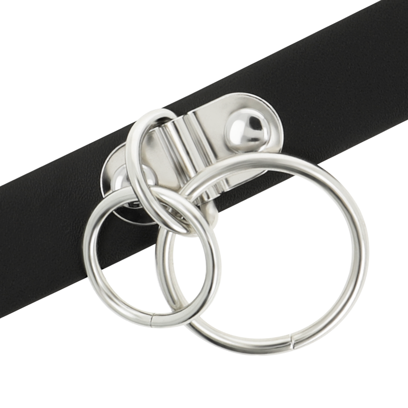 COQUETTE CHIC DESIRE - CHOKER EM PELE VEGANA COM DUPLA ARGOLA