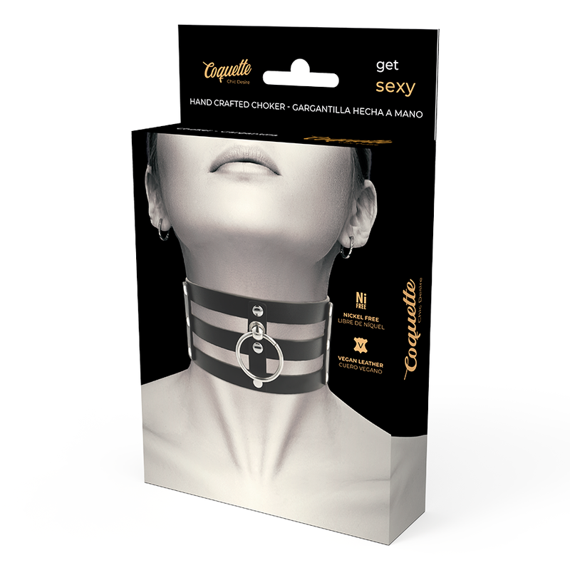COQUETTE CHIC DESIRE - CHOKER EM COURO VEGANO ESTILO FETISH