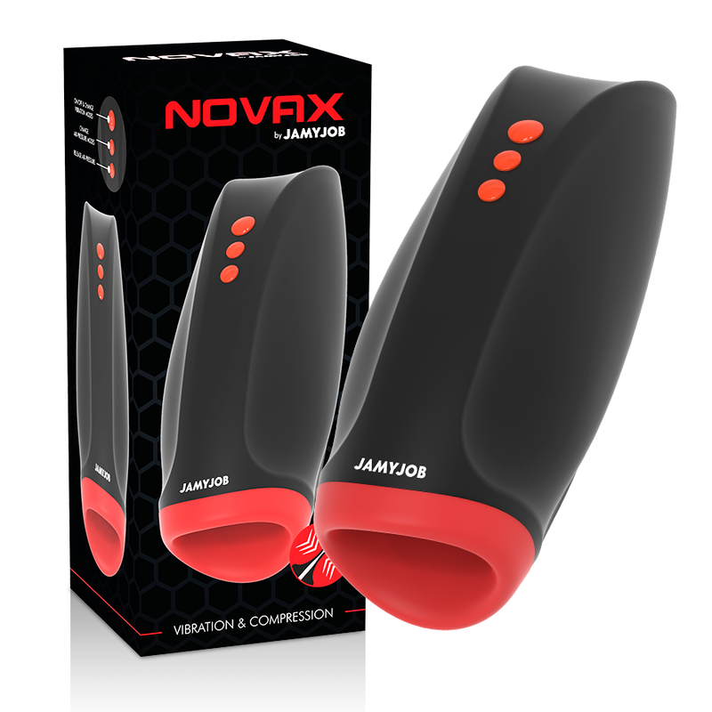 JAMYJOB - NOVAX MASTURBADOR COM VIBRAÇÃO E COMPRESSÃO
