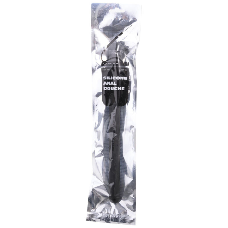 ALL BLACK - DUCHE ANAL EM SILICONE COM SISTEMA STOPPER 27 CM