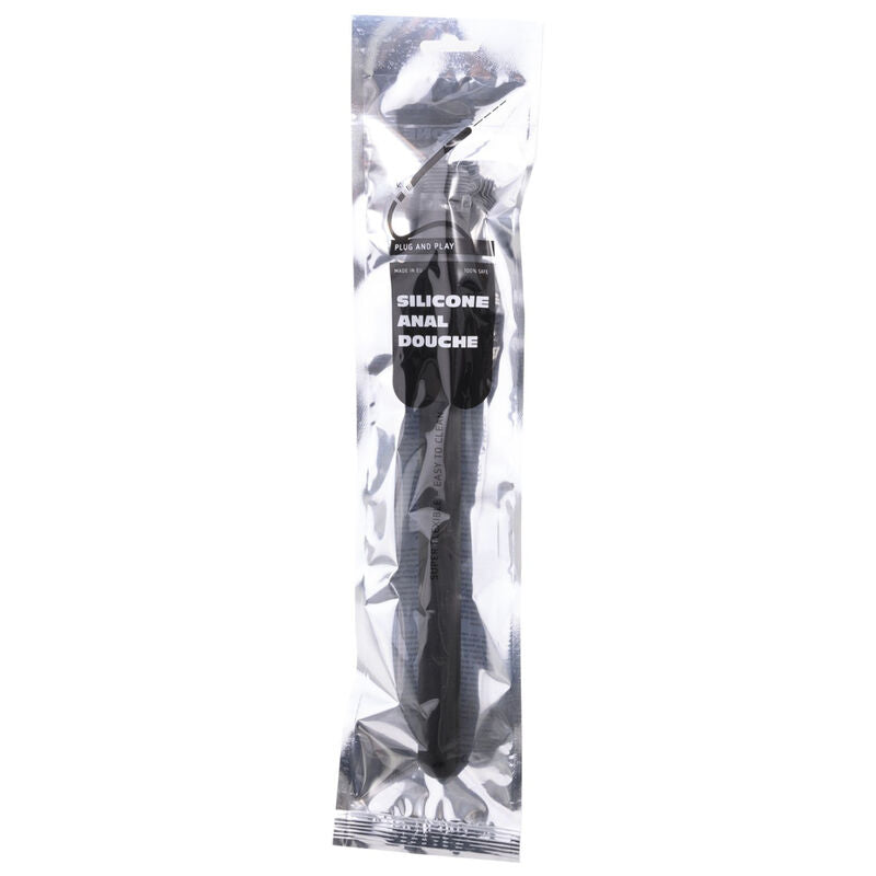 ALL BLACK - DUCHE ANAL EM SILICONE COM SALIÊNCIAS 27 CM
