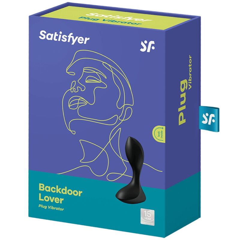 SATISFYER - BACKDOOR LOVER PLUG ANAL COM VIBRAÇÃO PRETO