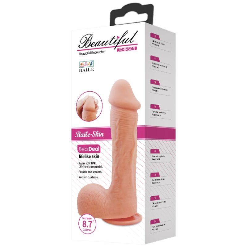 BAILE - DILDO JOHNSON PELE REALISTA 22 CM