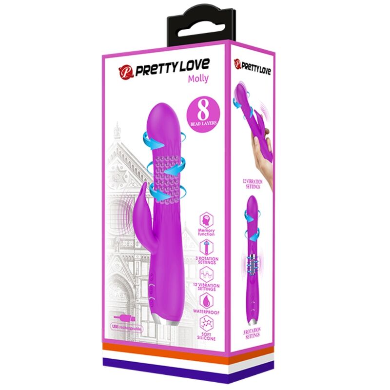 PRETTY LOVE - MOLLY VIBRADOR COM ROTAÇÃO RECARREGÁVEL