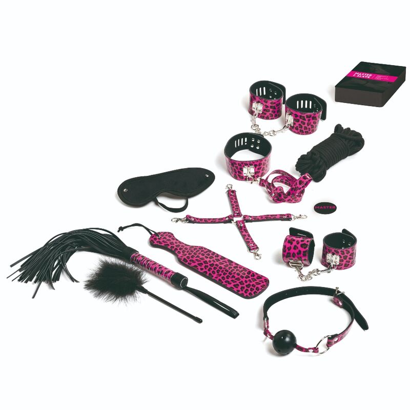 TEASE & PLEASE - JOGO 13 ACESSÓRIOS BONDAGE MAGENTA