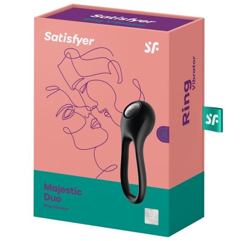 SATISFYER - MAJESTIC DUO ANEL VIBRADOR PRETO