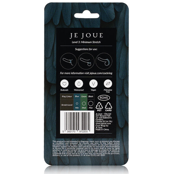 JE JOUE - ANEL EM SILICONE AZUL - ESTRANGULAMENTO MÍNIMO