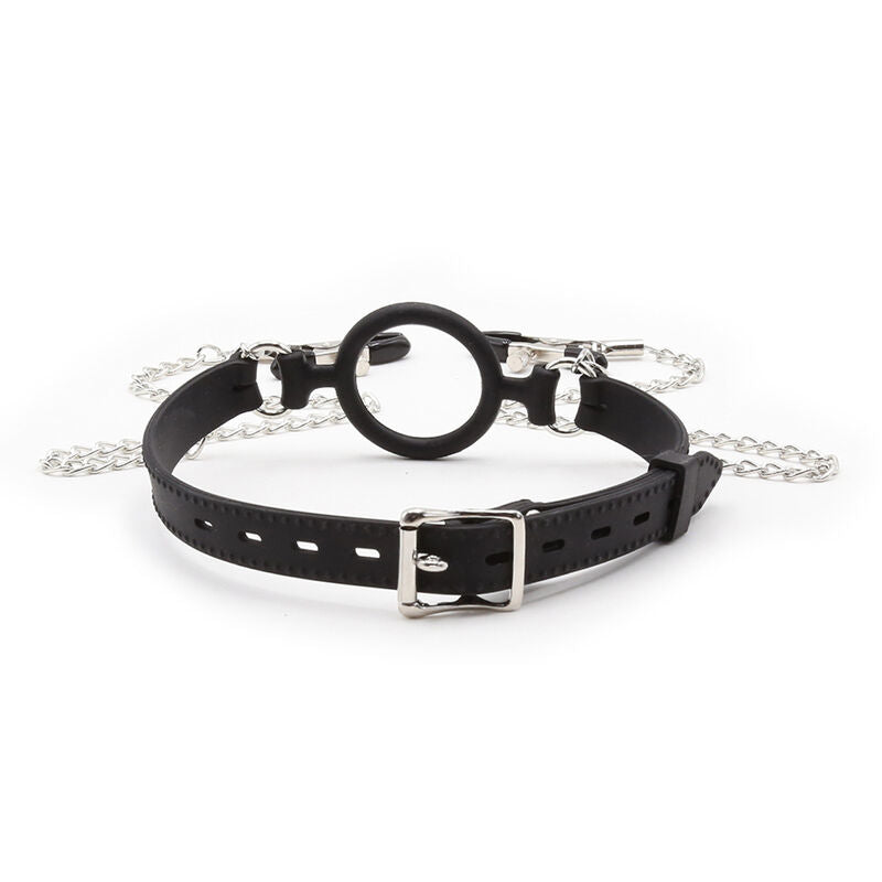 Ohmama Fetish - Ring Gag Com Correntes E Grampos De Bico