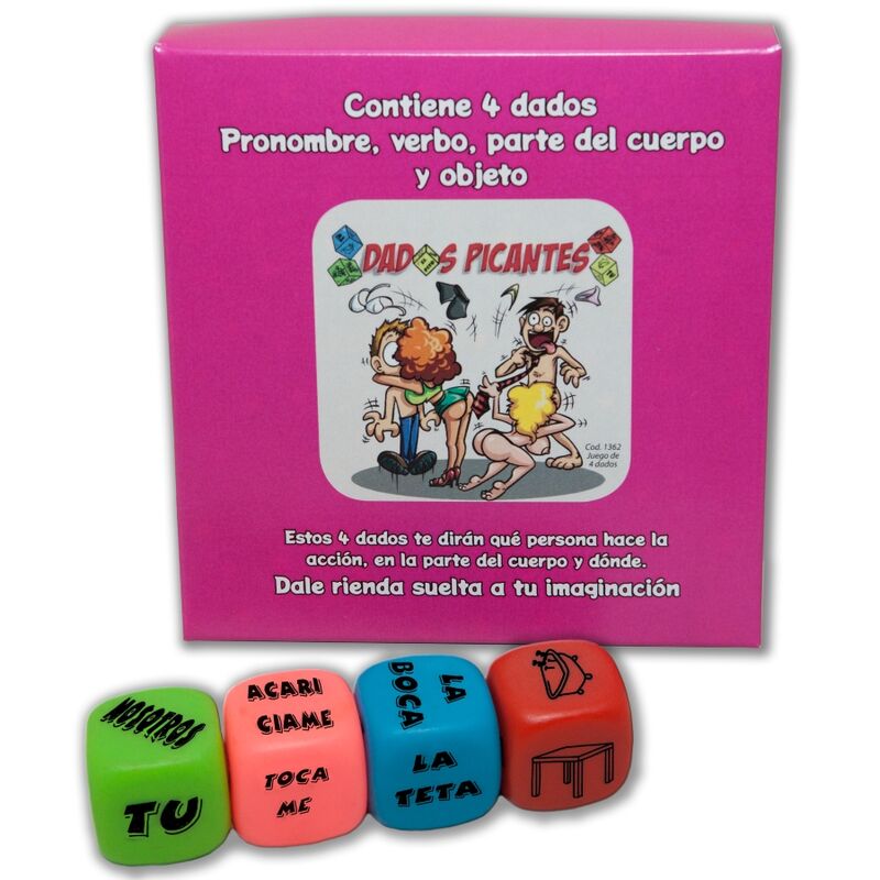 DIABLO PICANTE - JOGO 4 DADOS PRONOME, VERBO, PARTE DO CORPO E LOCAL