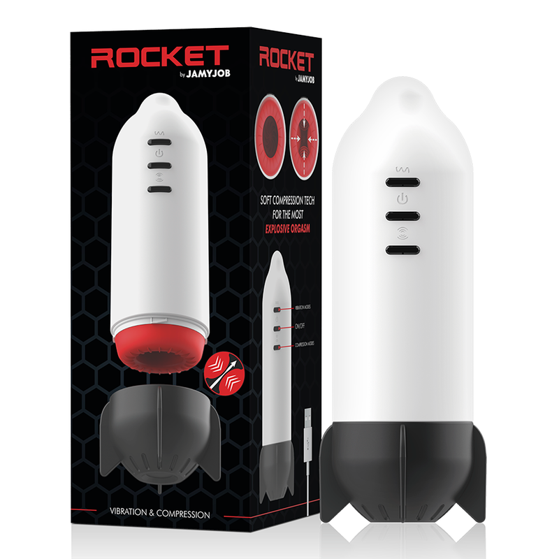 JAMYJOB - ROCKET MASTURBADOR TECNOLOGIA SOFT COMPRESSION E VIBRAÇÃO
