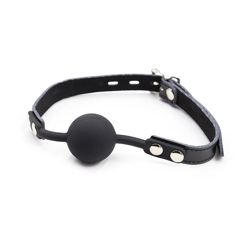 OHMAMA FETISH - MORDAÇA EM SILICONE COM CORREIA EM PELE (INCLUI CADEADO)