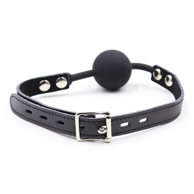 OHMAMA FETISH - MORDAÇA EM SILICONE COM CORREIA EM PELE (INCLUI CADEADO)