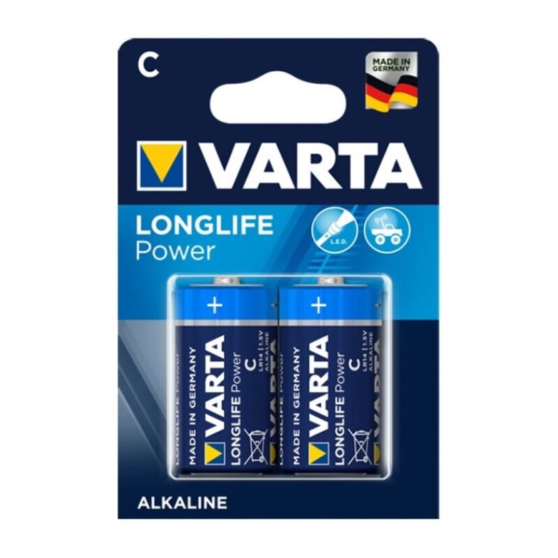 VARTA - LONG LIFE POTÊNCIA ALCALINA BATERIA C LR14 2 UNIDADES