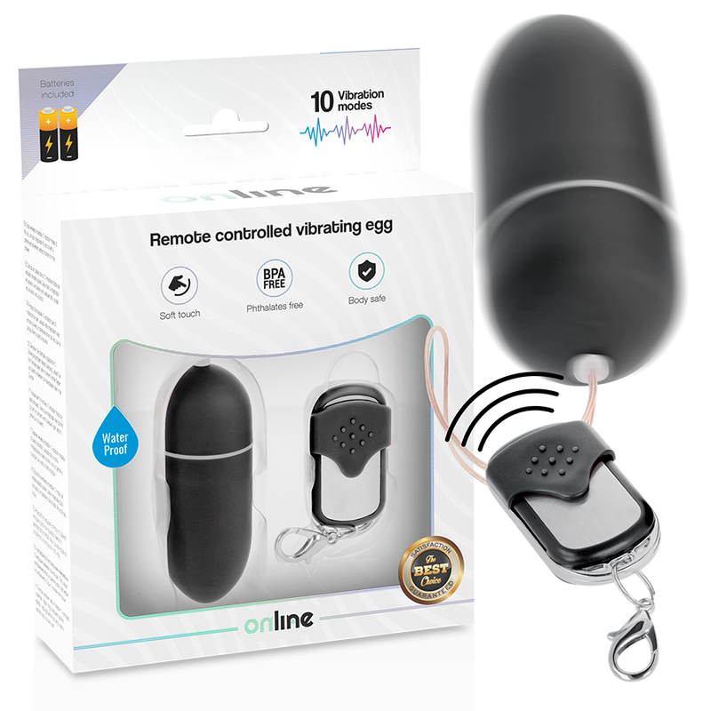 ONLINE - OVO VIBRADOR CONTROLO REMOTO TAMANHO L PRETO