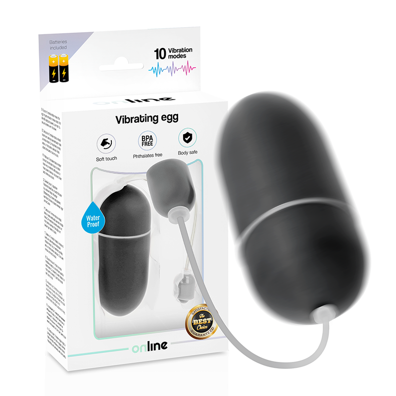 ONLINE - OVO VIBRADOR À PROVA DE ÁGUA PRETO