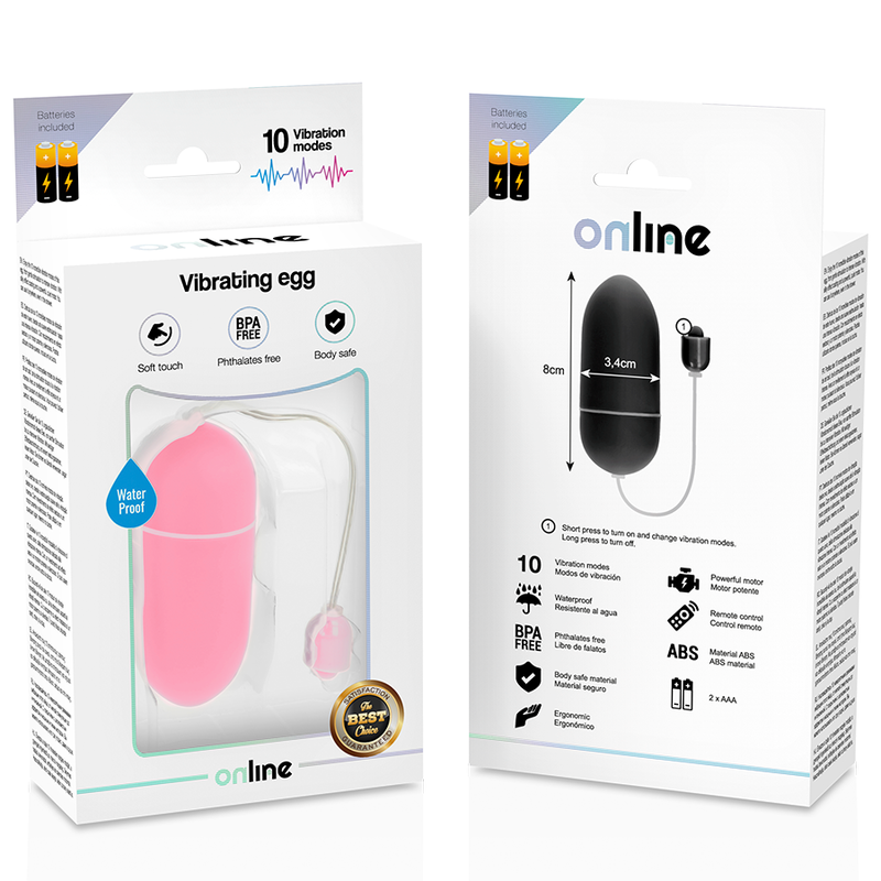 ONLINE - OVO VIBRADOR À PROVA DE ÁGUA ROSA