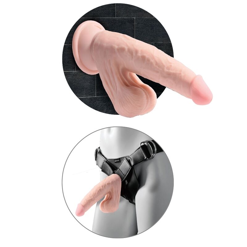 KING COCK - PLUS 3D DILDO COM BOLAS MÓVEIS 12.7 CM