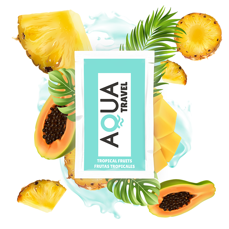 Aqua Travel - Lubrificante À Base De Água Sabor De Frutas Tropicais 6 Ml