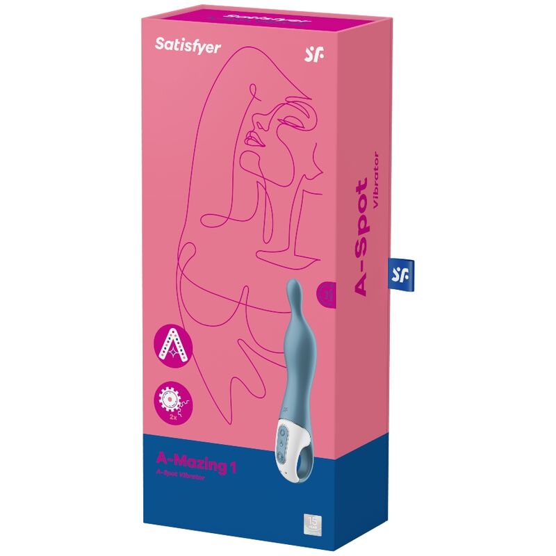 SATISFYER - AMAZING 1 VIBRADOR PONTO A AZUL