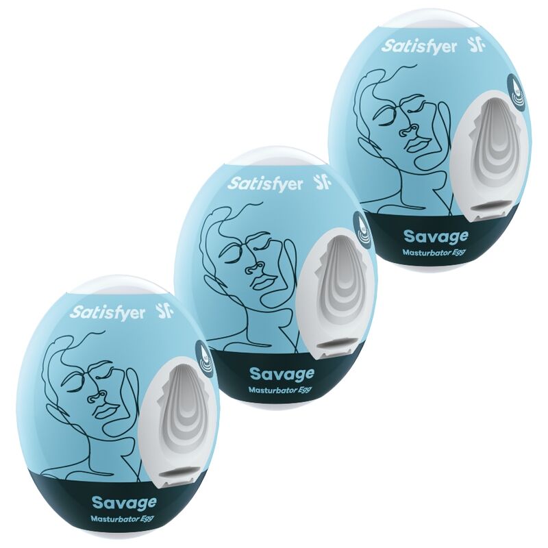 SATISFYER - 3 OVOS MASTURBADORES SAVAGE