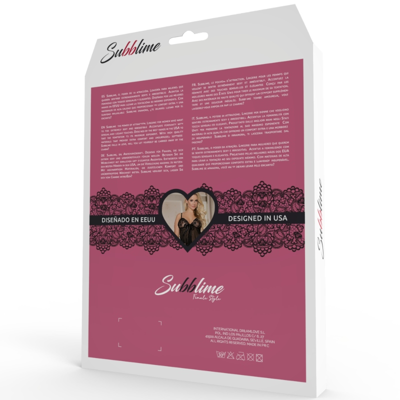 SUBBLIME - TEDDY DE RENDA DECOTE PROFUNDO S/M