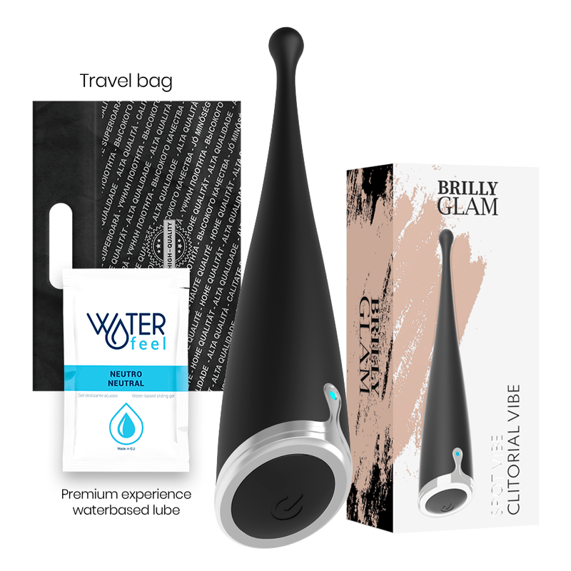 BRILLY GLAM - SPOT VIBE ESTIMULADOR CLITORIANO ORGÁSMICO SILICONE PRETO