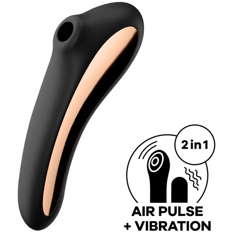 Satisfyer - Vibrador De Pulso De Ar Dual Kiss Preto