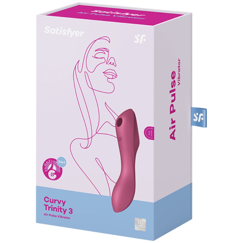 SATISFYER - CURVED AIR PULSE VIBRATOR TRINITY 3 RED