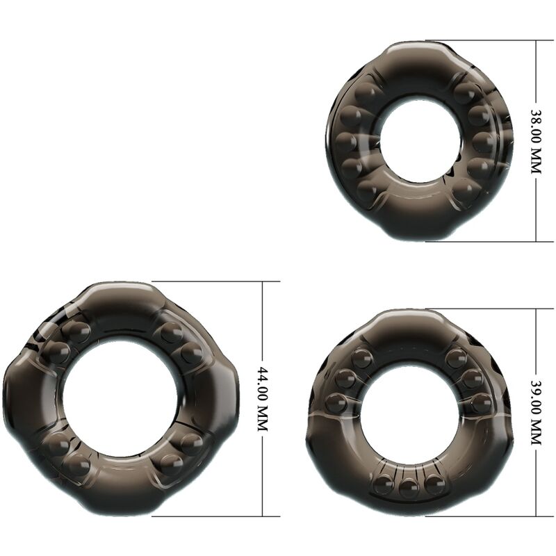 BAILE - COCK RINGS YVONNE SET 3 ANÉIS PARA PÊNIS
