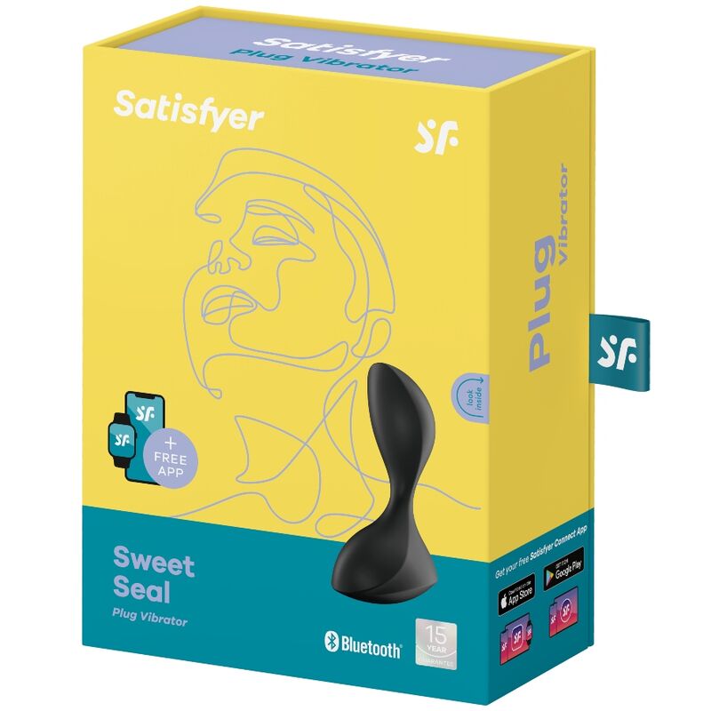SATISFYER - SWEET SEAL PLUG COM VIBRAÇÃO E APP PRETO