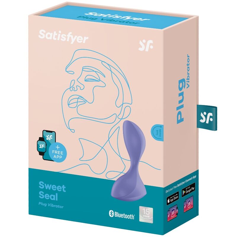 SATISFYER - SWEET SEAL PLUG COM VIBRAÇÃO E APP VIOLETA