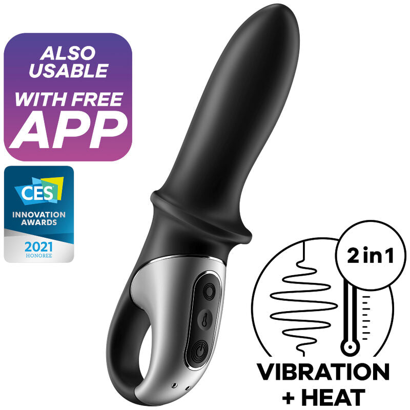 SATISFYER - HOT PASSION VIBRADOR ANAL APP PRETO