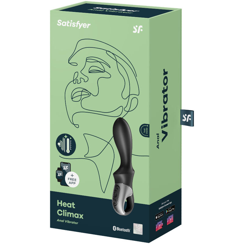 SATISFYER - HEAT CLIMAX VIBRADOR ANAL APP PRETO