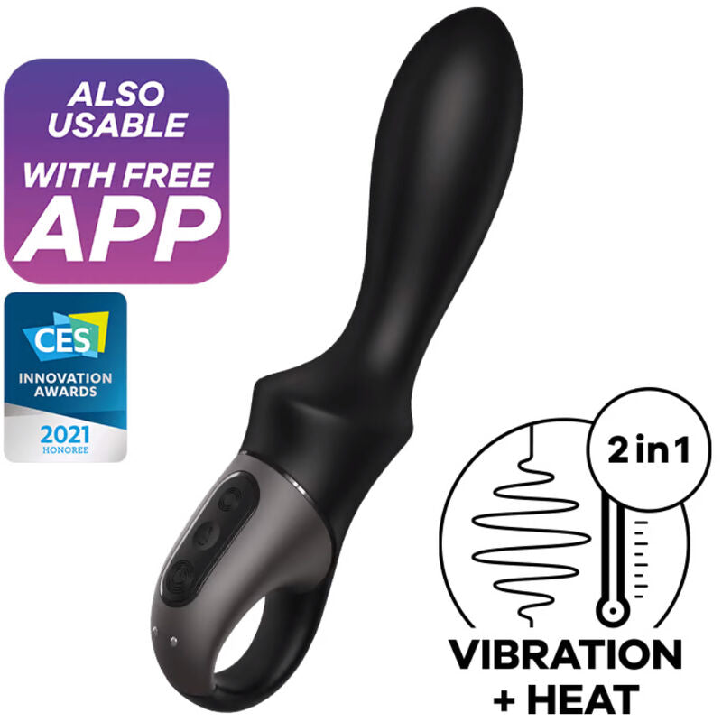 SATISFYER - HEAT CLIMAX VIBRADOR ANAL APP PRETO