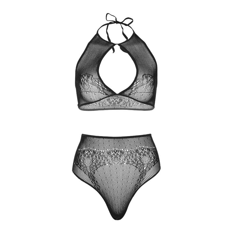 LEG AVENUE - CONJUNTO DUAS PEÇAS TOP CURTO COM ALÇA NO PESCOÇO E TANGA TAMANHO ÚNICO